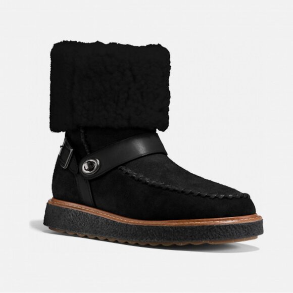 Coach G1433 Moto Shearling Turnlock Harness Winter Boot - Picture 1 of 3